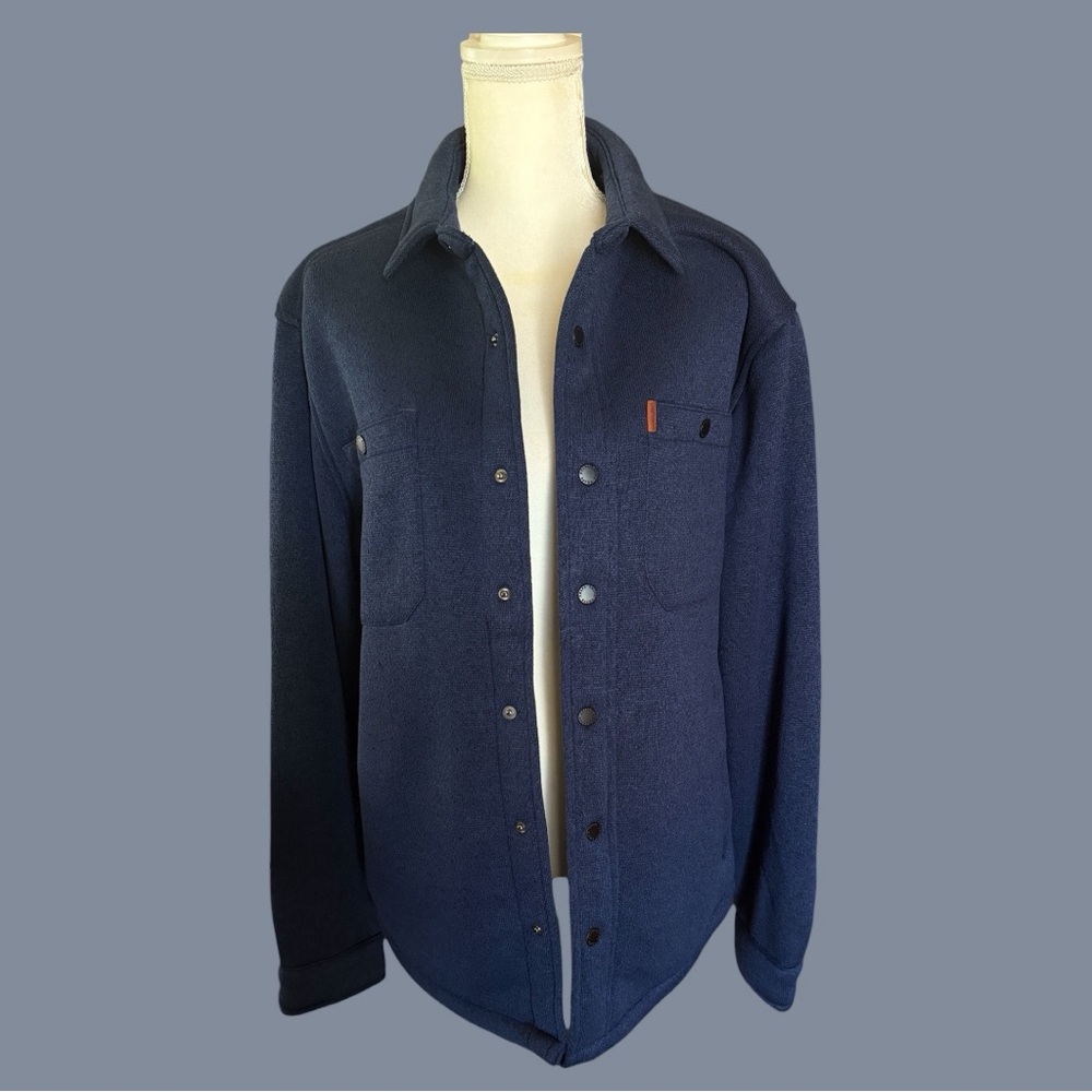CHAPS Men's Navy Button-Up Lined Serpa Jacket, NEW